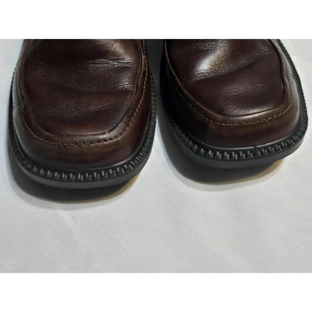 ECCO Boys Brown Leather Slip On Loafers Size EUR 30/ US 12 Slip Resist Preppy